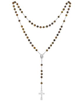 Preview: Rosenkranz Tigerauge 4 mm Ø Perlen im Geschenketui