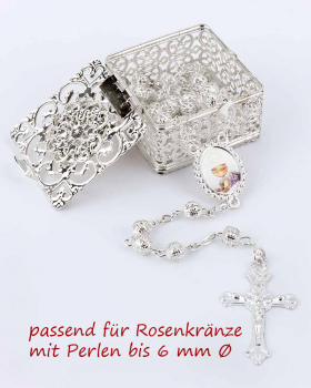 Rosenkranz Etui "Kommunion" mit Aufkleber 6 mm Ø