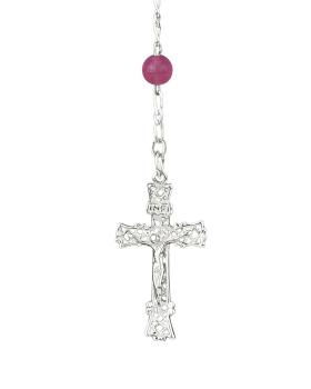 Preview: Rosenkranz Fuchsia 4 mm Ø Perlen im Geschenketui
