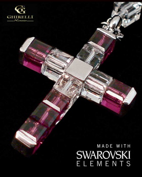 Ghirelli Rosenkranz aus Swarovski-Kristall violett gefärbt