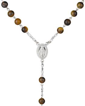 Rosenkranz Tigerauge 6 mm Ø Perlen im Geschenketui