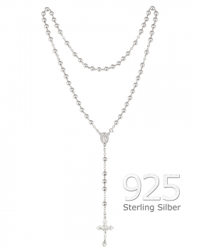 Rosenkranz echt Silber 925,  Kugeln 4 mm Ø