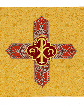 Segensvelum gold / rot 300 x 50 cm mit Kreuz
