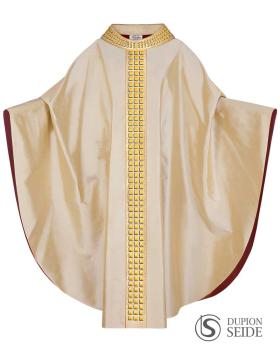 Kasel gold mit Mittelstab und Innenstola 135 cm
