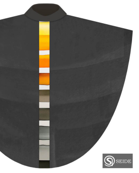 Kasel schwarz Seidensatin "Geheimnis des Glaubens"