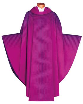 Kasel violett, gefüttert mit Innenstola und Rundkragen