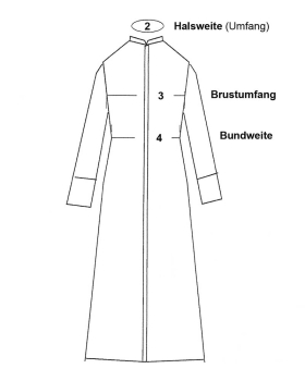 Soutane für Priester schwarz knitterarm Größe 46 - 60