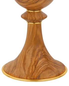 Kelch aus Olivenholz mit Einsatzcuppa 21 cm hoch