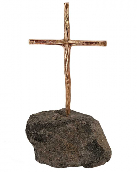 Kreuz auf Basaltlava ca. 16 x 8 cm
