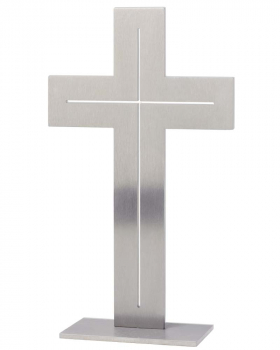 Stehkreuz aus Edelstahl  19 x 11 cm