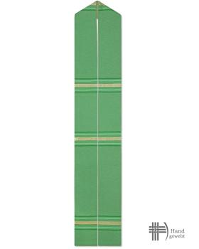 Preview: Priesterstola grün, Handwebstoff, Streifendesign 150 cm lang
