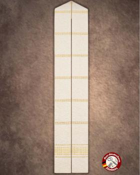 Preview: Priesterstola Beige, Handwebstoff, Streifeneinwebe