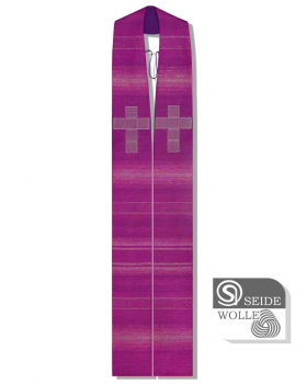 Stola violett mit einem Kreuz 140 cm lang