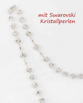 Rosenkranz,925er Silber, Perle mit Strasssteine