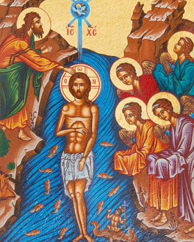 Ikone "Taufe Jesu" 17 x 22 cm