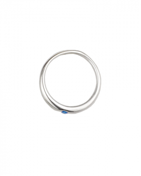 Taufring 10 mm echt silber mit Saphir Schmuckstein