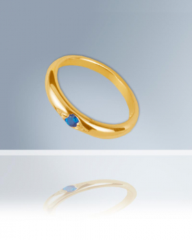 Taufring gold 333 mit weißem Schmuckstein 10mm
