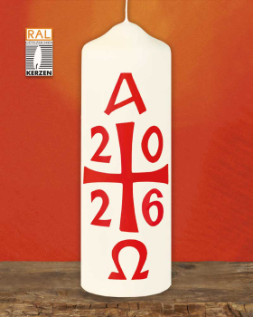 Osterkerze mit Jahreszahl, 12 Stück im Karton