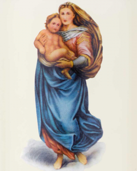 Marienkerze 165x50 mm Aufdruck"Gegrüßet seist Du, Maria"