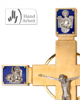 Vortragekreuz mit Standfuss, 4 Evangelisten