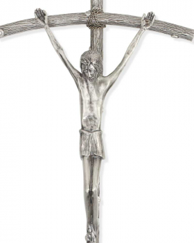 Vortragekreuz Papstkreuz versilbert