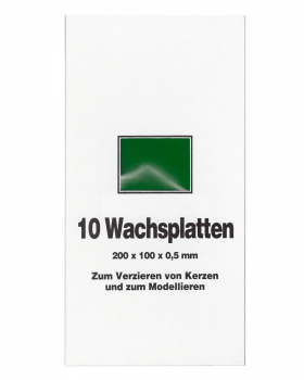 10 Wachsplatten laubgrün 10 x 20 cm