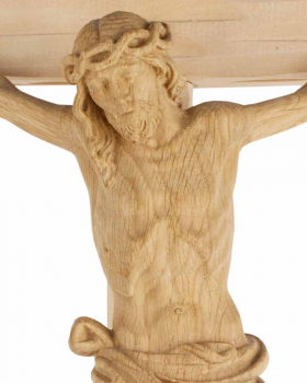 Wandkreuz Eichenholz, 70 cm hoch Christus 32 cm