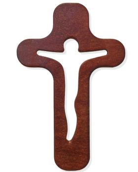 Holzkreuz dunkel, 12 x 18 cm Korpus durchbrochen