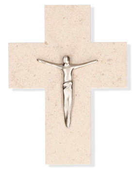 Natursteinkreuz 7,5 x 12 cm mit Corpus