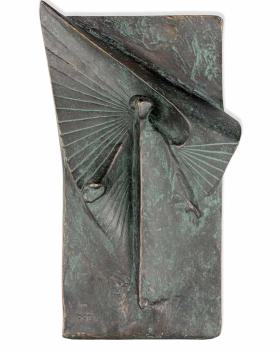 Wandplakette „Labyrinth“, Bronze, 9 cm Ø