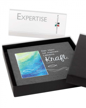 Schieferplatte " Kraft " 14,5 x 14,5 cm Wasser & Fisch