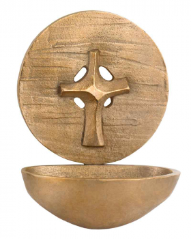 Wandweihkessel mit Kreuz Bronze 11 x 7 cm