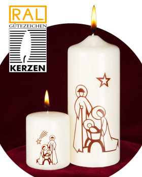 12 Weihnachtskerzen Hl.Familie 150 x 60 mm