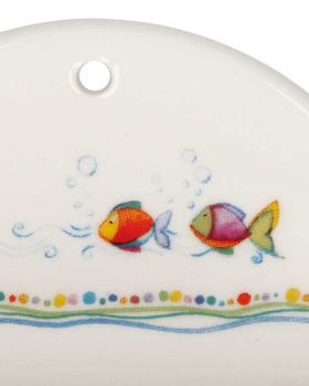 Weihwasserbecken " Regenbogenfische", Porzellan