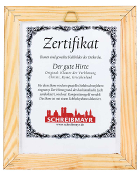 Ikone 13 x 18 cm "Der gute Hirte" Siebdruckikone