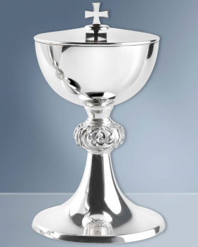 Ziborium Messing versilbert 18 cm hoch