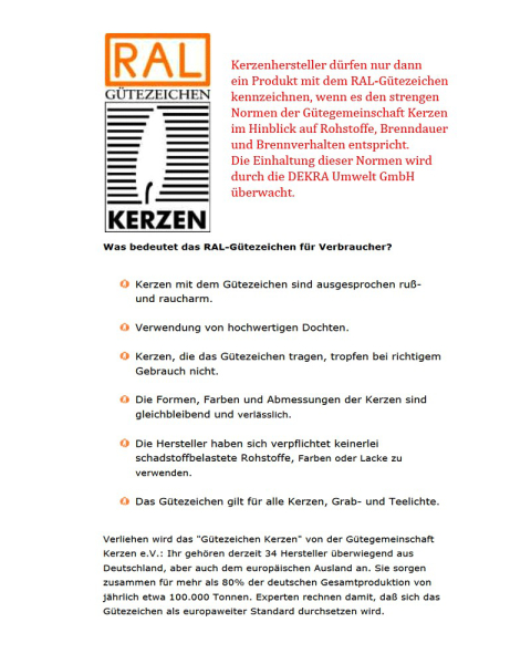 Altarkerzen 400 x 70 mm, tropffrei
