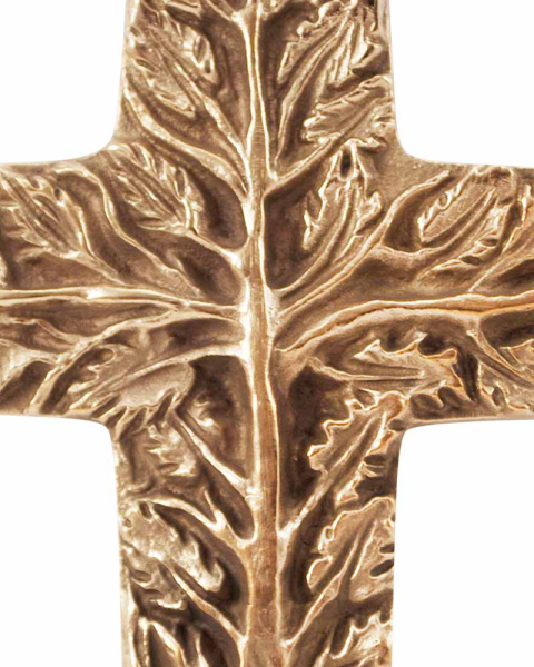 Stehkreuz Lebensbaum, 11 x 7,5 cm, Bronze