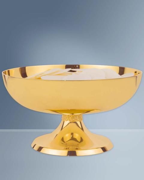 Hostienschale vergoldet, 17 cm Ø, 9 cm hoch ca. 200 Hostien