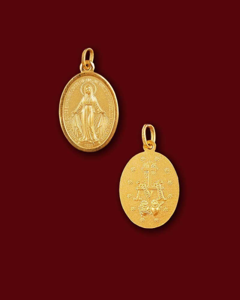 Wundertätige Medaille 22 mm Schutzmedaille Gold Double