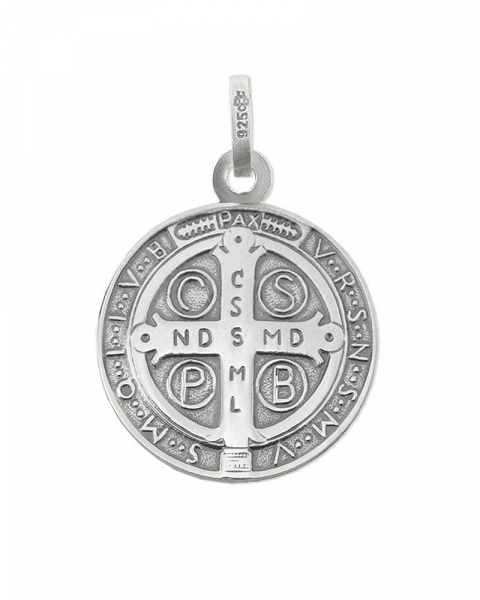 Benediktus Medaille 12 mm Ø Sterling Silber 925