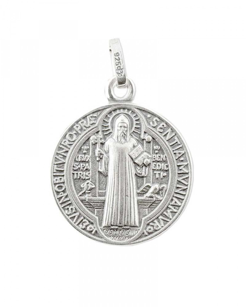 Benediktus Medaille 12 mm Ø Sterling Silber 925