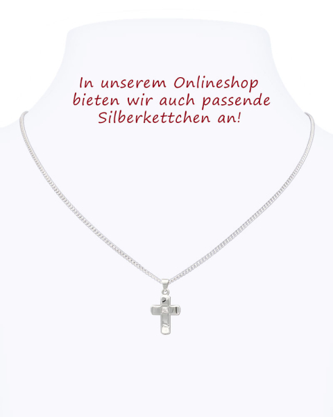 Kreuz Anhänger m. Stein 11 x 16 mm 925 Silber