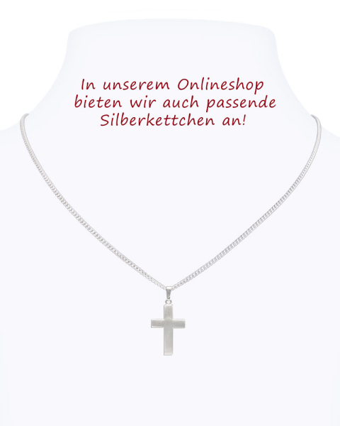 Kreuz Anhänger matt 18 mm x 26 mm 925 Silber