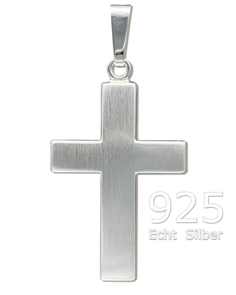 Kreuz Anhänger matt 18 mm x 26 mm 925 Silber