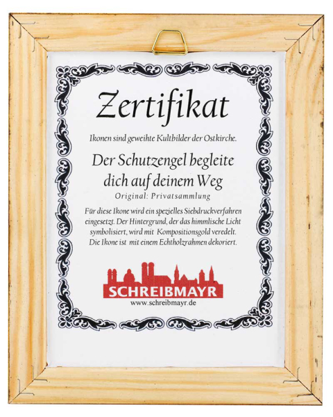 Ikone 13 x 18 cm " Der Schutzengel" Siebdruck