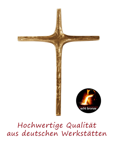 Bronze Wandkreuz 23x18 cm mit Öse für Aufhängung