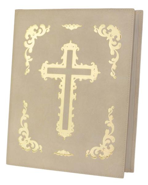 Goldenes Buch mit goldenem Kreuz Ringheftung A4