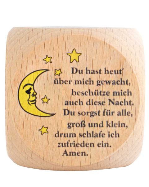 Prayer cube with German evening prayers