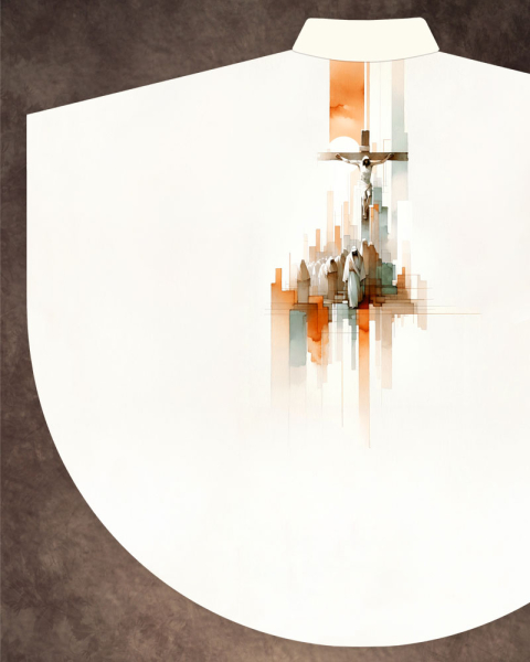 Kasel weiß Seidensatin "Lumen Christi"